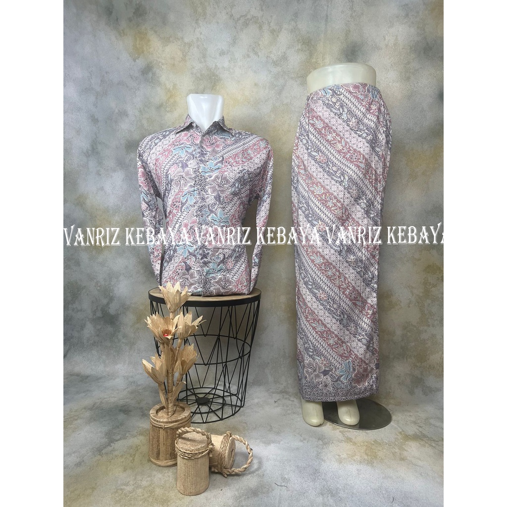 Vanriz Kebaya-Kemeja Batik Lengan Panjang Couple Rok Span