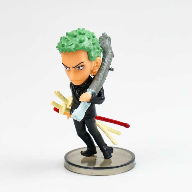 Action Figure One Piece 9 PCS Black Costume model 65 Luffy Zoro Sanji Robin Nami Chopper Brook Franky Ussop