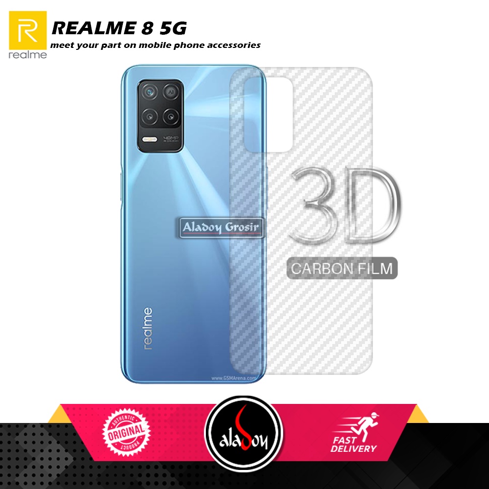 PAKET 3IN1 Anti Gores Blue Matte Anti Glare Realme 8 5G + Tempered Glass Camera dan Skin Carbon