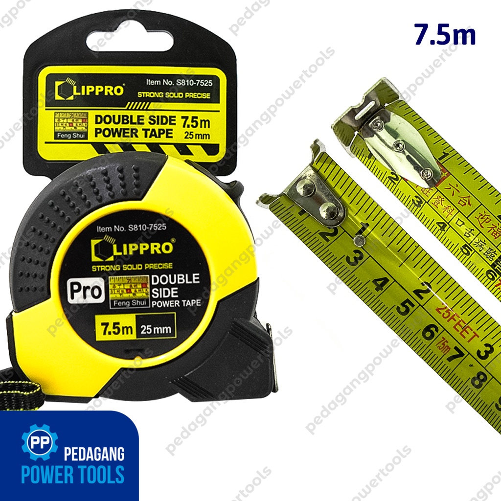 METERAN LIPPRO 7,5 METER DUA SISI S810-7525