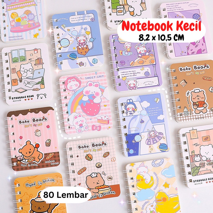 Notebook Ring Motif Buku Memo Mini Kecil Lucu ST0008