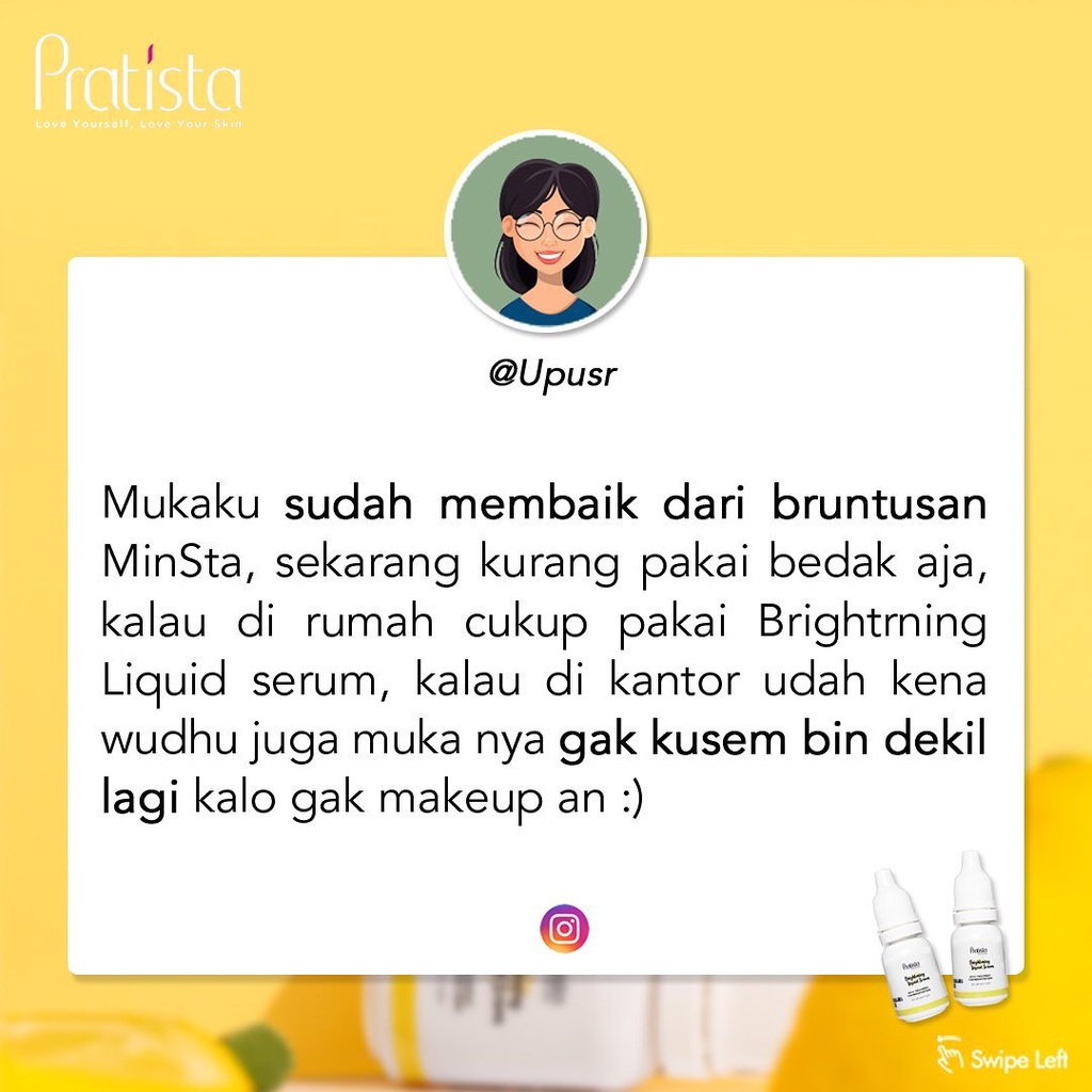 Serum Pratista 10ml Penghilang Noda Flek Hitam Wajah Brightening Liquid Serum 10ml Pratista Skincare Niacinamide Ori BPOM