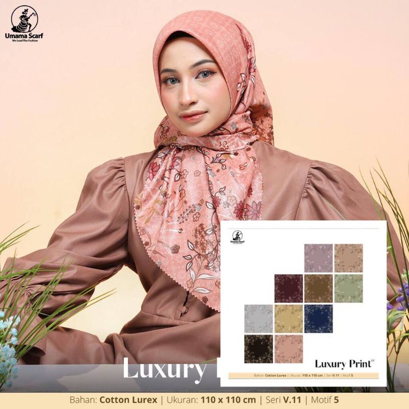 Grosir segiempat motif luxury print metal logo by umama scraft