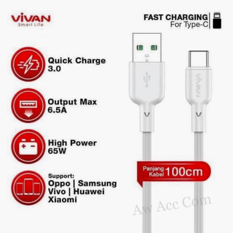 (VIVAN-25W) POWER ADAPTER CHARGER DUAL PORT USB A DAN USB C PD FAST CHARGING QC3.0 25 WATT S20/S21 FE/A33/A53/A72/M52/XR/11/12/13/PRO MAX