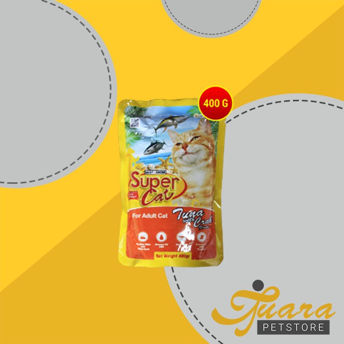 Super Cat Pouch Makanan Basah Kucing Wet Food SuperCat 400 Gram