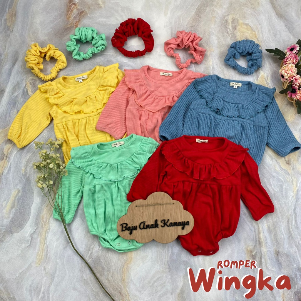 3-18 BLN JUMPER BAYI WINGKA ROMPER BAYI WITH HEADBAND by MYBEE (SNI)