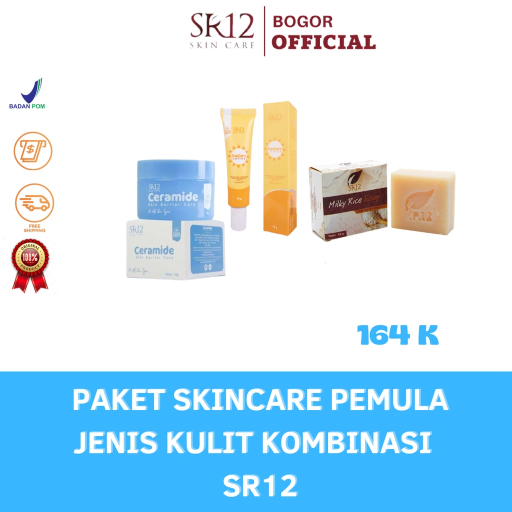 Paket Pemula Sr12 Untuk Kulit Kombinasi/ Sr12 Skincare Bpom