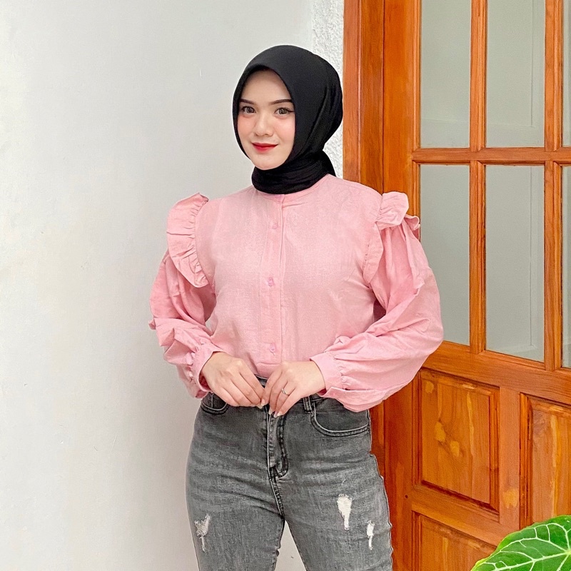 Falisha Blouse | Blouse Ruffle | Blouse Linen | Blouse Unik By VITAFA