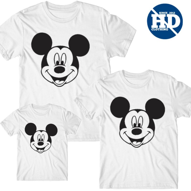 kaos couple Family anak dan dewasa motif karakter Mickey mouse