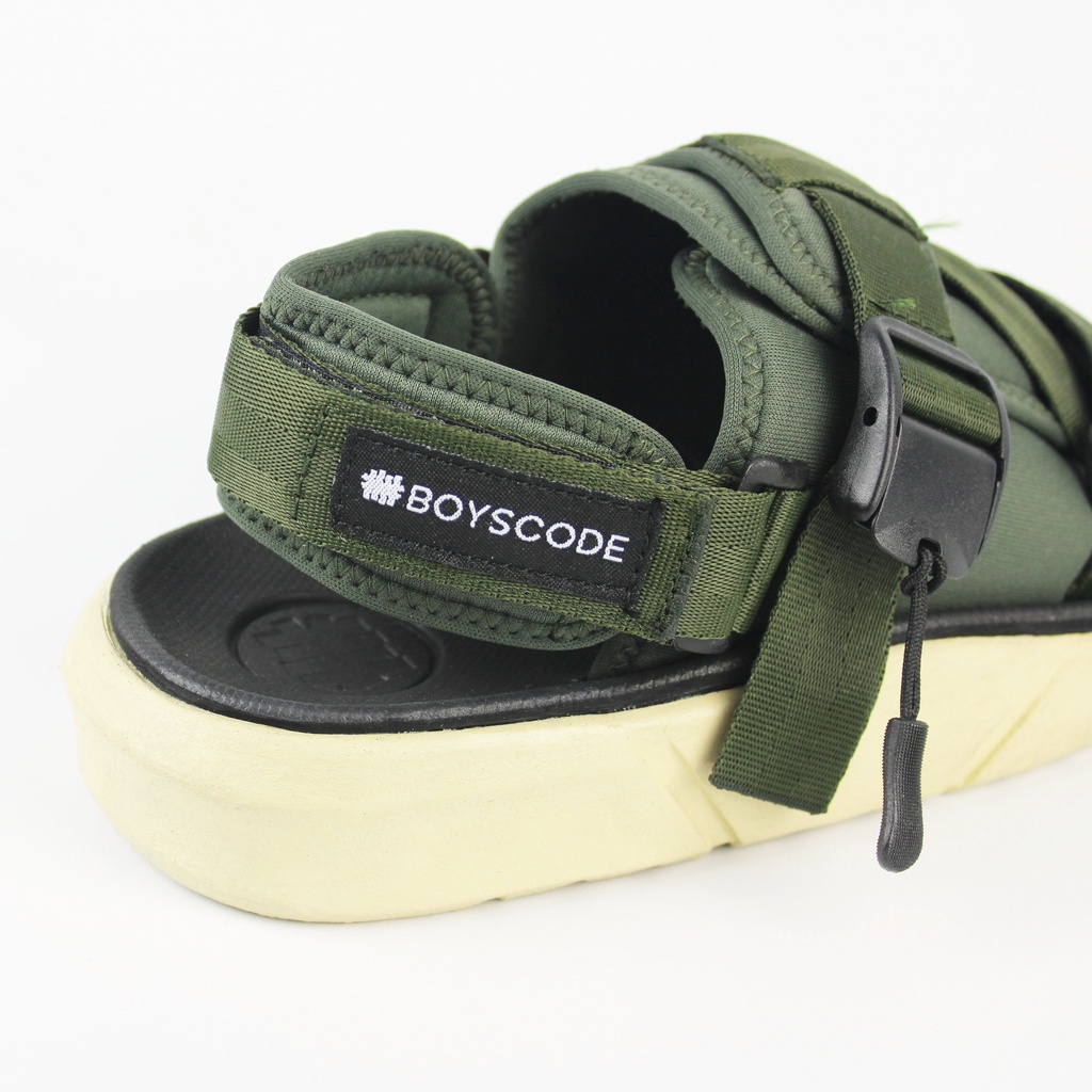 BOYSCODE Sendal Gunung Outdoor Distro Pria Wanita NERO Hijau Army / Sendal Slide Pria / Sendal Santai