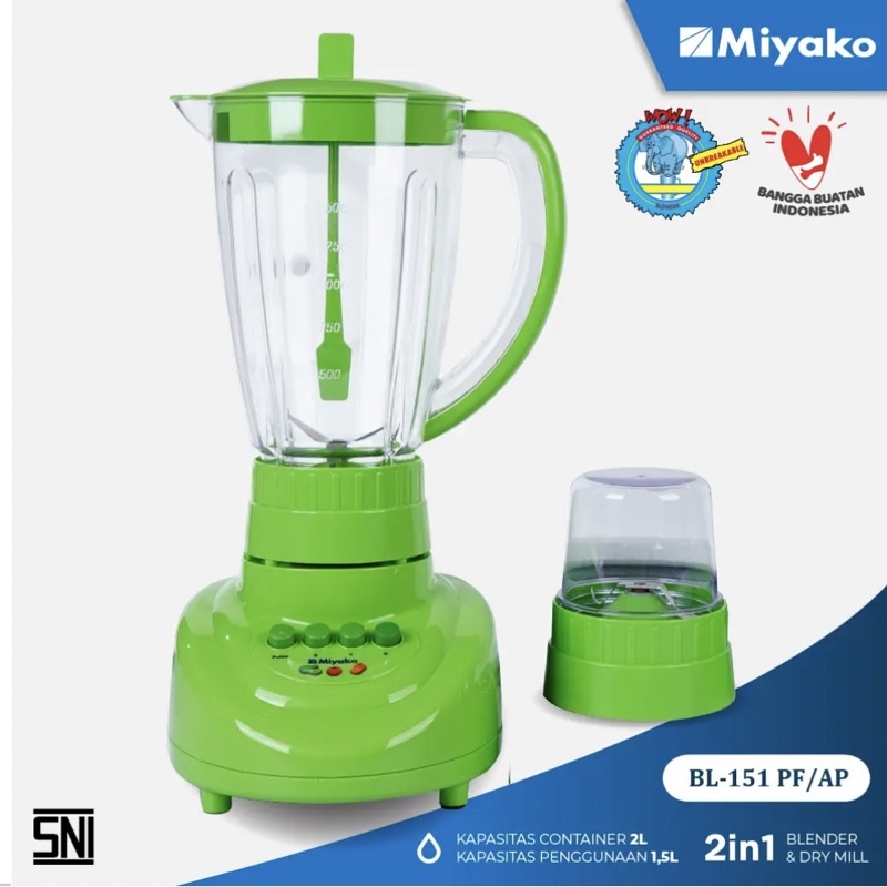 Blender 1.5 Liter 2-in-1 dry mill MIYAKO BL-151 PF/AP BL151PFAP