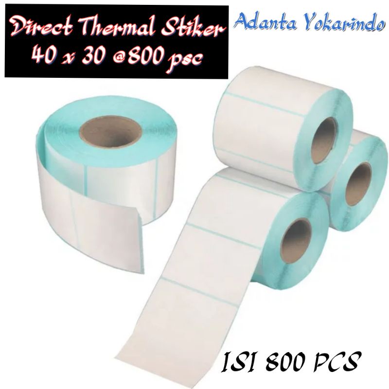

DIRECT LABEL BARCODE STIKER 40x30 KERTAS THERMAL 1LINE ISI 800 PCS