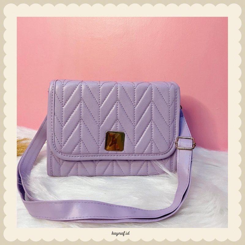 BORDIR GLASY-TAS SELEMPANG MURAH WANITA - TAS WARNA LILAC PURPLE UNGU