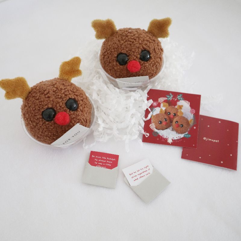 Worry pet - Christmas 2022 Rudolph - Sensory toy for mental health anxiety buddy - Fidget - Stress ball