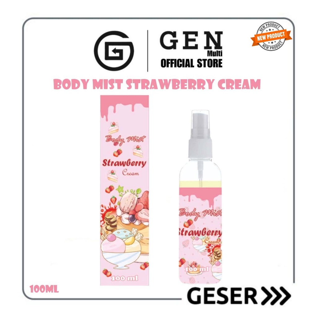 GEN - [BPOM] Parfum Body Mist Strawberry Cream 100ml Premium / Body Mist Strawberry Cream 100ml / Parfum Wanita Wangi Tahan