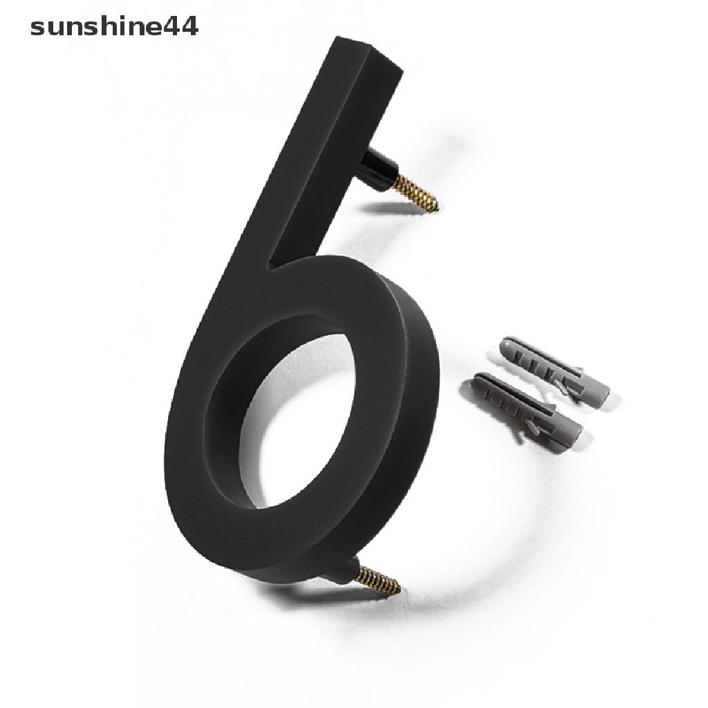 Sunshine Alamat Besar Modern Pintu Alfabet Floag Nomor Rumah Huruf Sign #0-9 Angka Hitam 125mm 5in Outdoor Rumah.