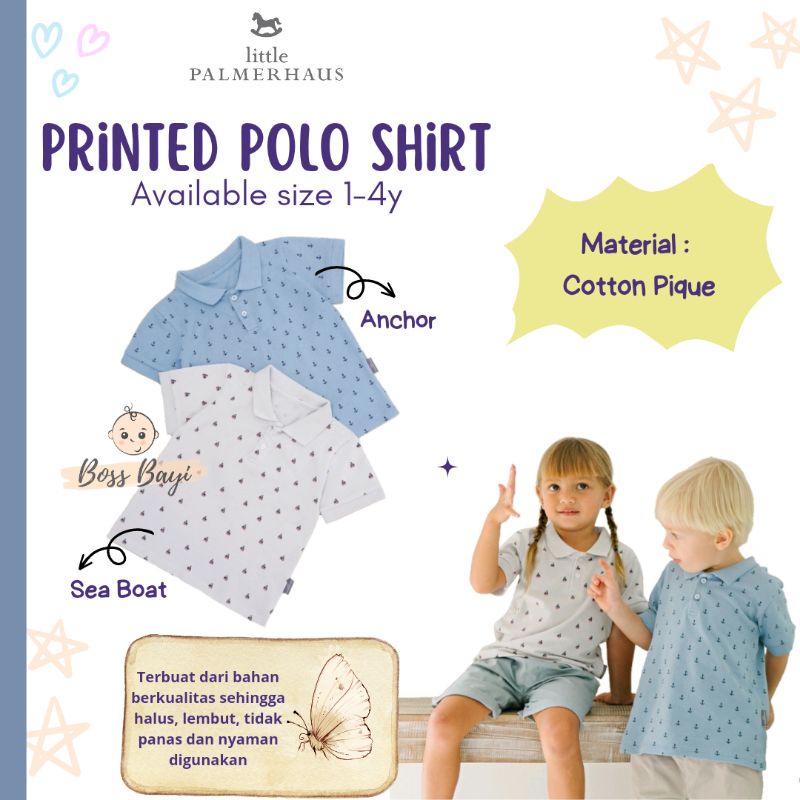 LITTLE PALMERHAUS - Printed Polo Shirt / Kaos Berkerah Anak Motif