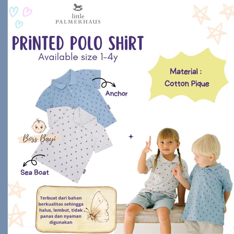 LITTLE PALMERHAUS - Printed Polo Shirt / Kaos Berkerah Anak Motif