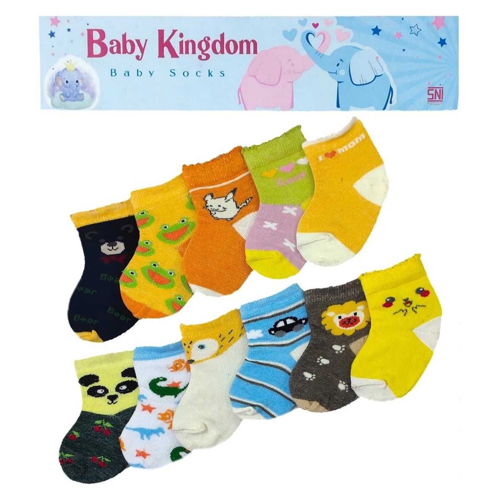 Kaos Kaki Bayi 3in1 Baby Kingdom isi 3 Pasang SNI