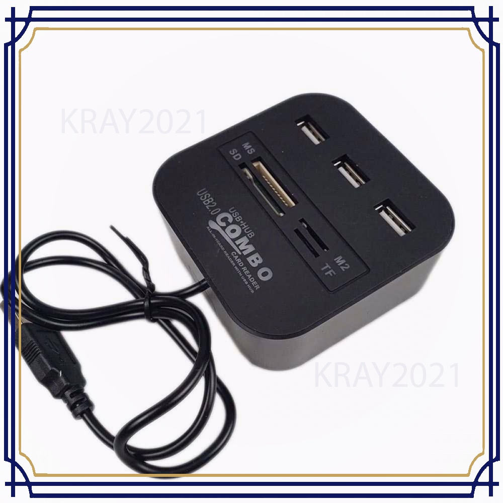 Combo Multi Card Reader + 3 USB HUB 2.0 Splitter -HB966