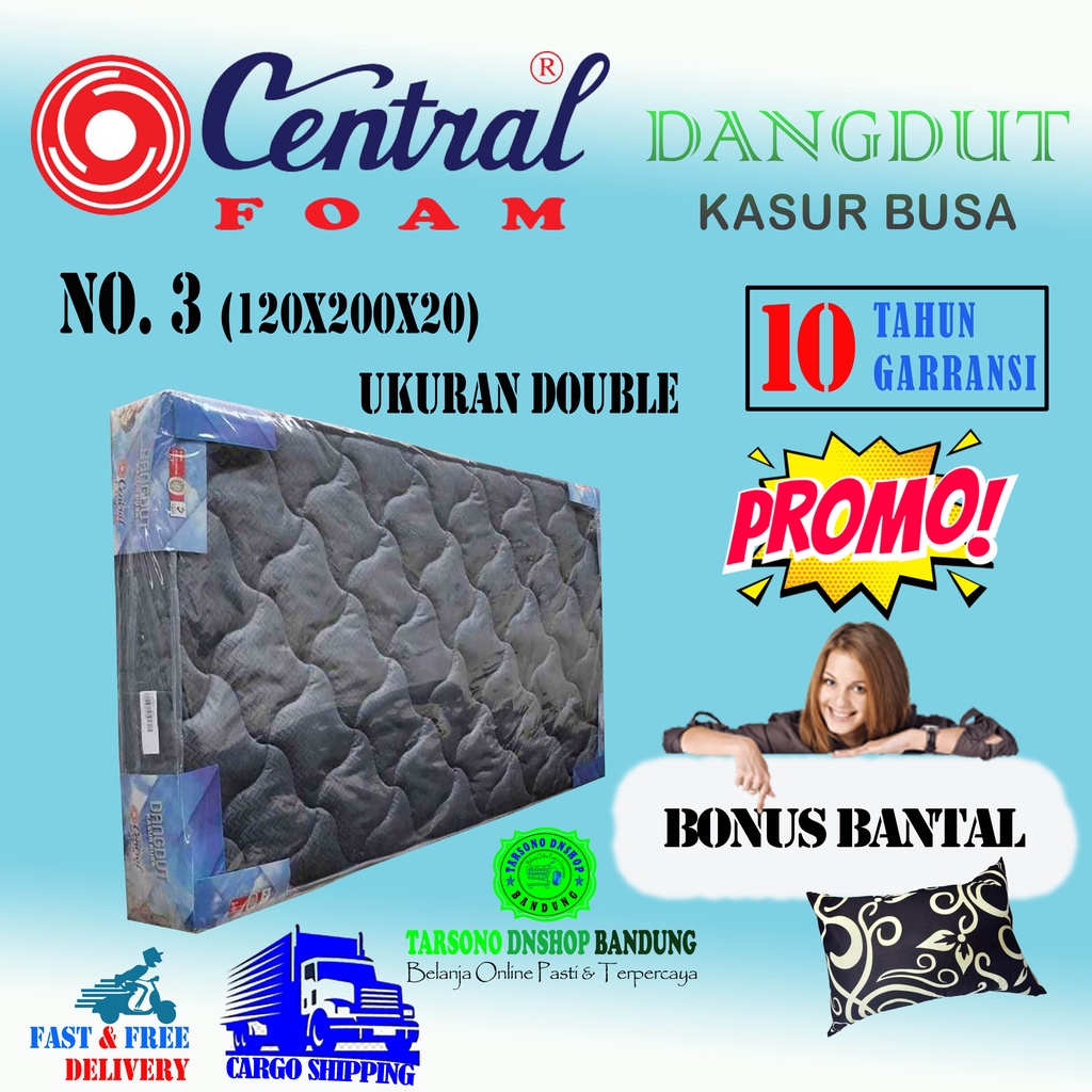 Kasur Busa Dangdut No. 3 Ukuran 120x200x20 By Central Foam BONUS BANTAL