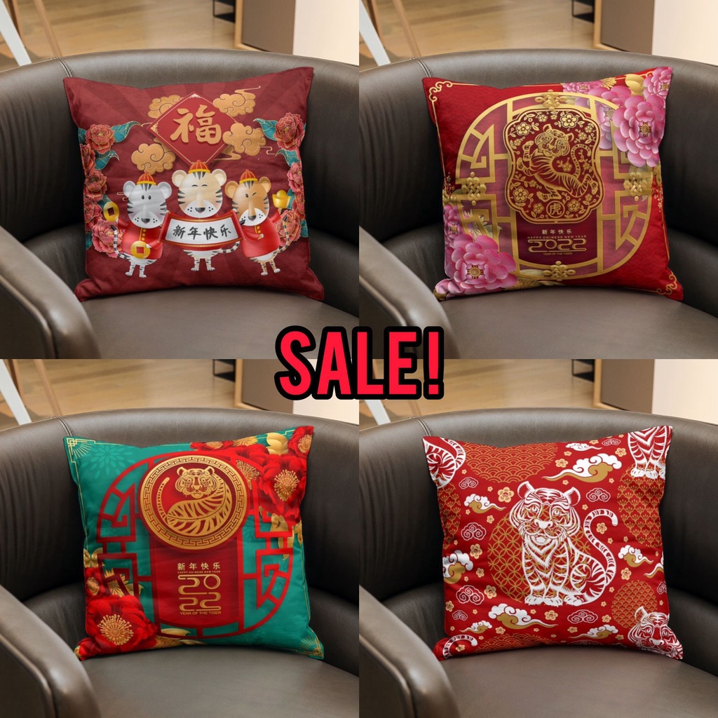 BANTAL SOFA / COVER SARUNG BANTAL 40X40 PRINT MOTIF IMLEK CNY CHINESE NEW YEAR