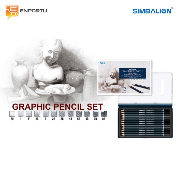 SIMBALION GRAPHIC PENCIL 12 PCS GPC-12 PENSIL GAMBAR SKETSA