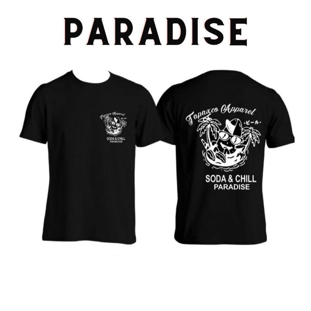 Kaos Pria  Paradise Black Premium Kaos Distro ( L,XL)