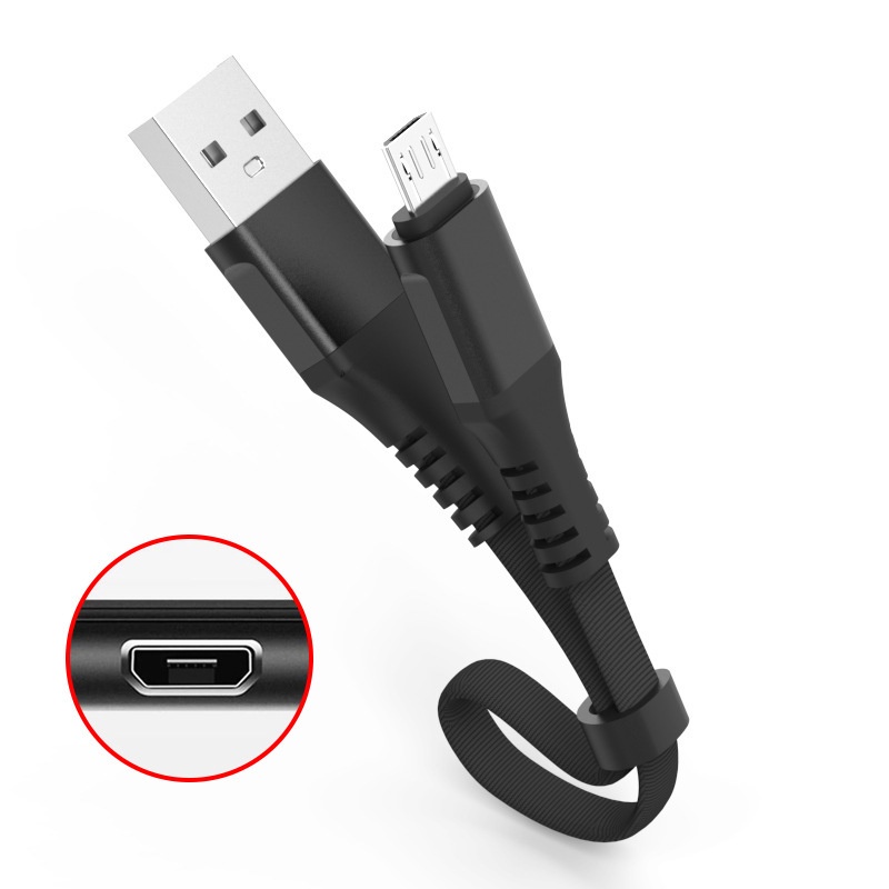 2.4a Kabel Data Pengisian Cepat Handphone Power Charging Cable Mie Braided Short Cable Cocok Untuk Android Type C Petir