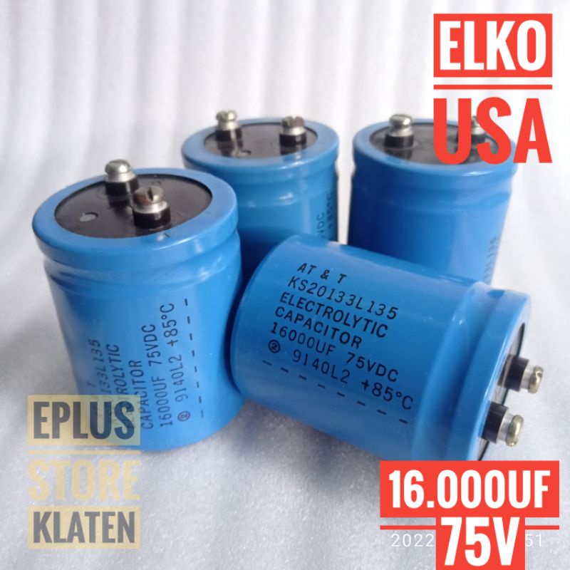 ELKO 16000UF 75V ORIGINAL USA Kapasitor Elco 16.000 16000 UF - C105