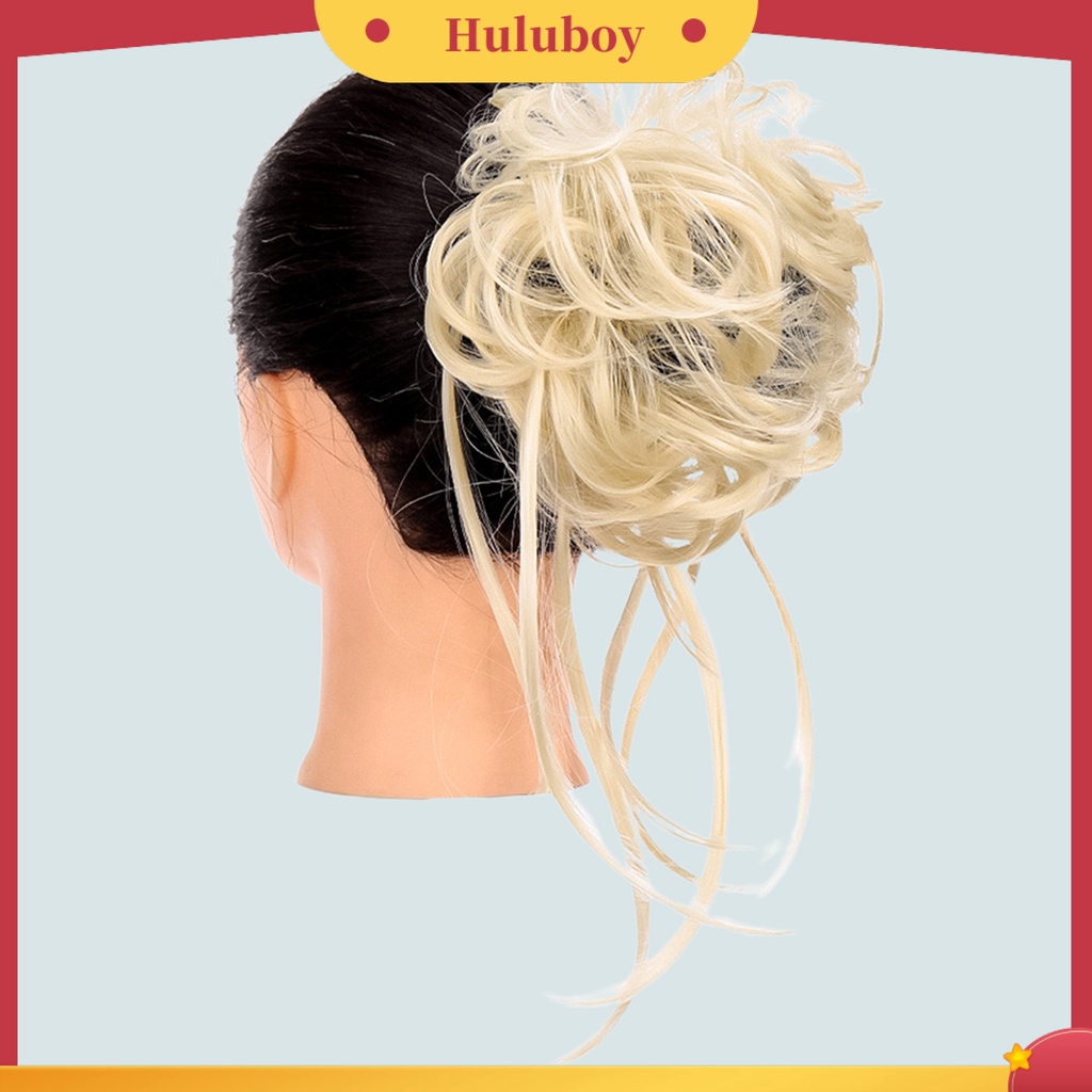 Wig Rambut Bun Elastis Breathable Efek Messy Untuk Pesta