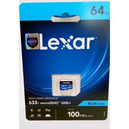 Lexar Micro SD 64GB 633X MicroSDHC R 100Mbps High Performance