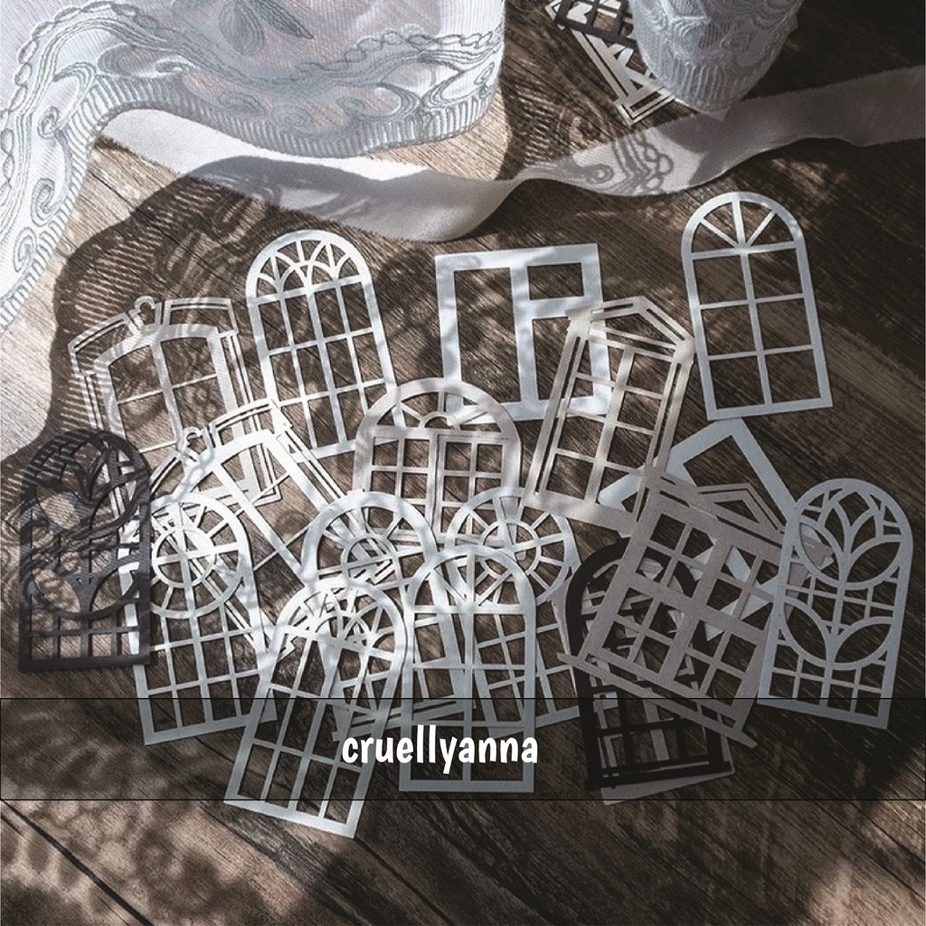 

20 pcs, Die-cut Window, Vintage Paper Ephemera, Scrapbook, Collage, Embellishment, Journal Supplies, junk journal