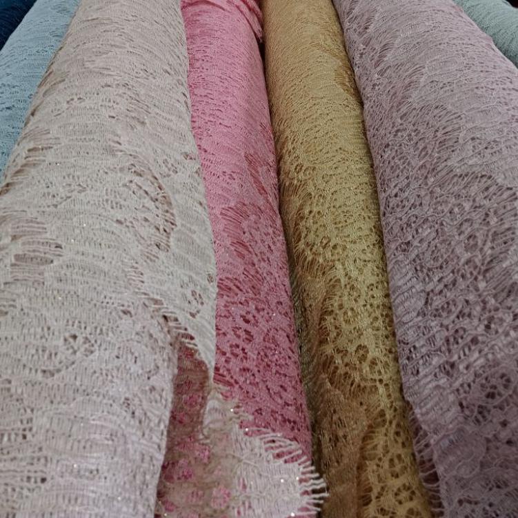 STOCK TERBATAS Kain Renda Meteran Mewah Brokat Terbaru Pinggiran Renda ☼ 873