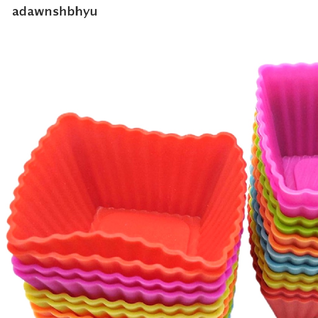 Adawnshbhyu 6 Pcs Multi-Warna Silikon Cup Cake muffin Cupcake Liners Mold Cetakan Kue Tools ID