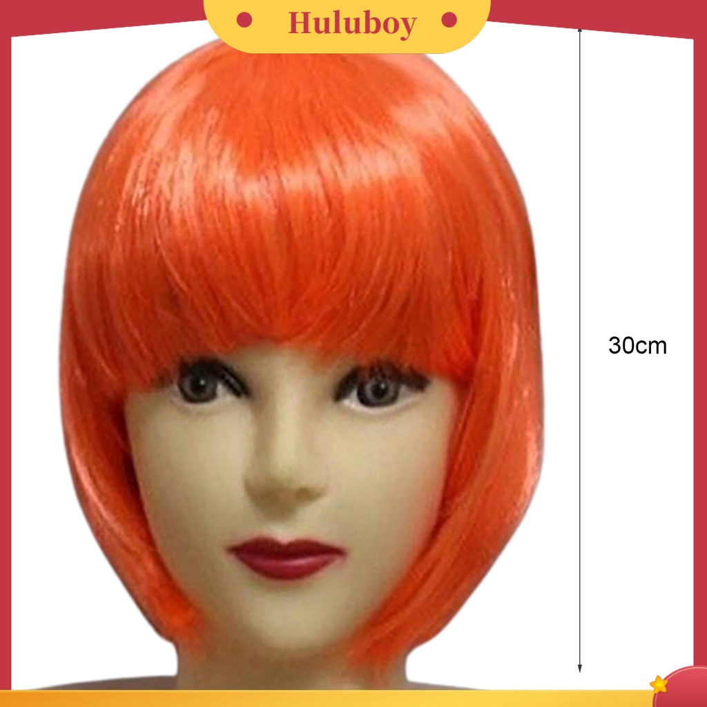 Wig Rambut Palsu Model Pendek Warna Solid Untuk Klub Malam