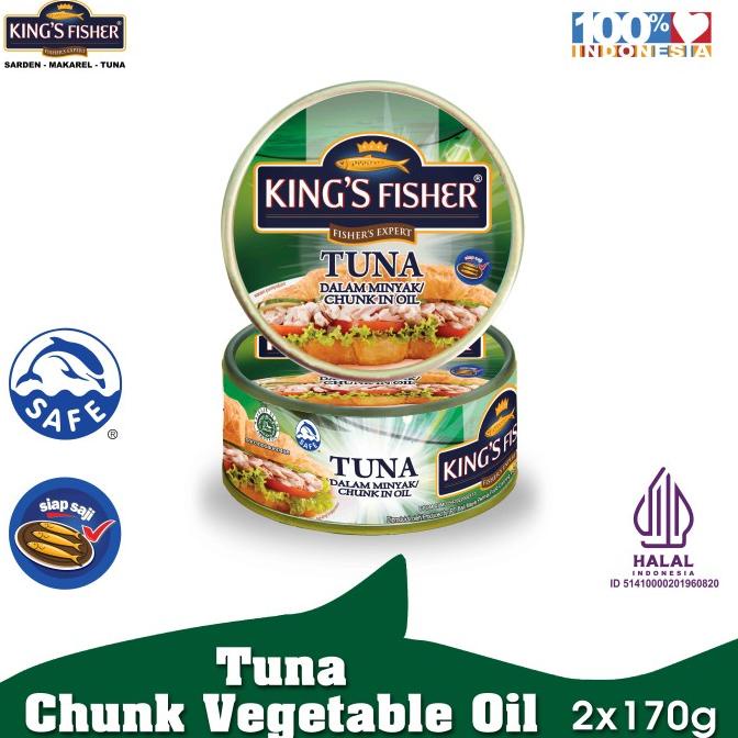 

PAKET 2 PCS KING'S FISHER TUNA KALENG MINYAK NABATI TUNA IN OIL 170 G