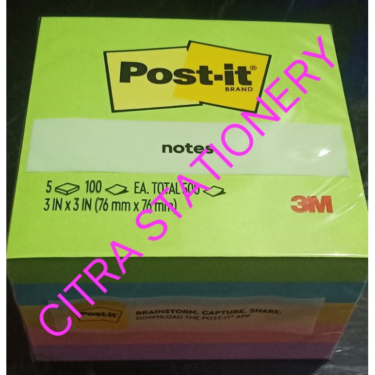 

POST IT 654-5AU MERK 3M 5 WARNA