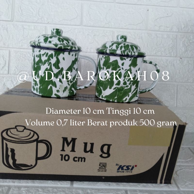 MUG JADUL / MUG BLIRIK HIJAU BAHAN ENAMEL TEBAL