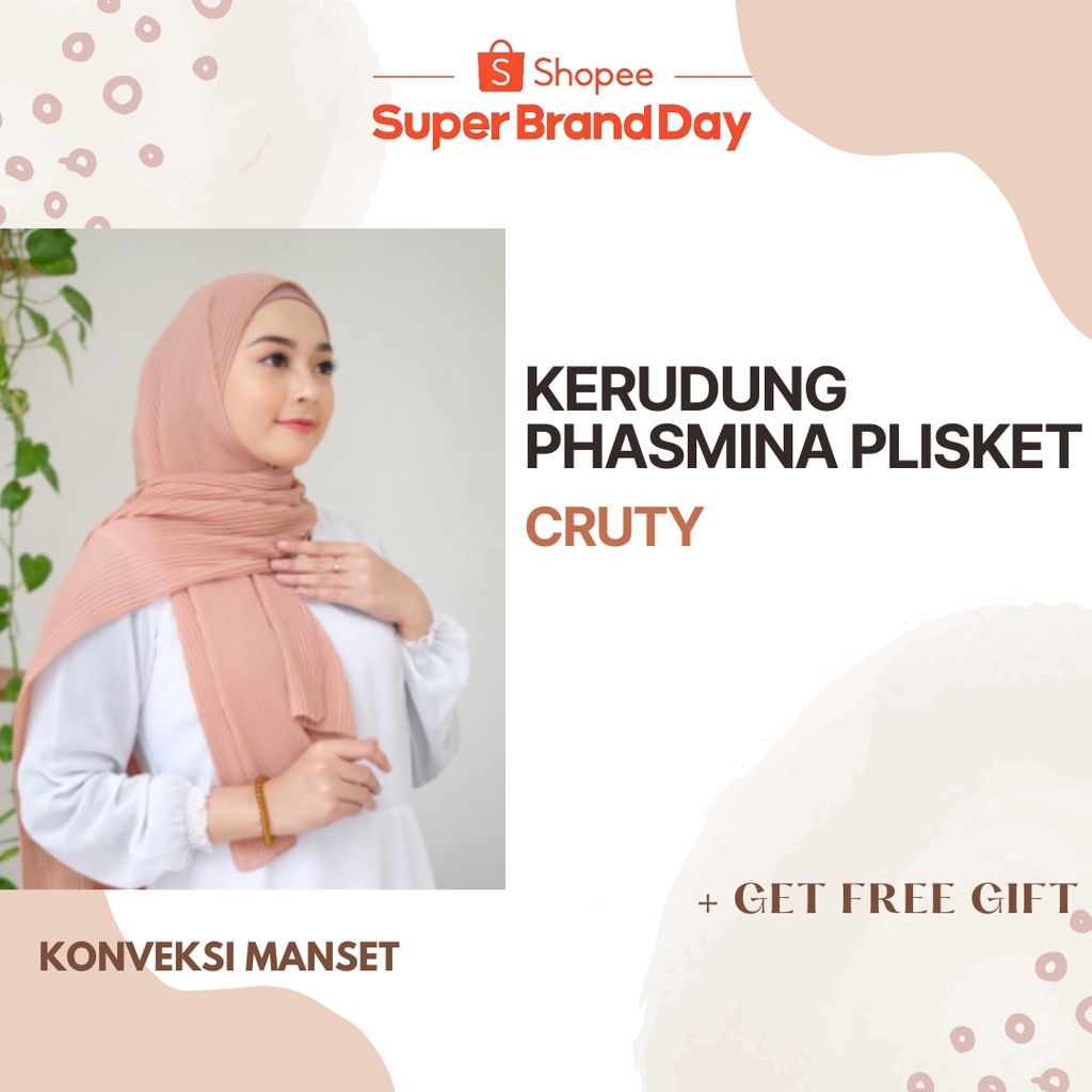 PASHMINA PLISKET SHAWL CERUTY/ HIJAB PLISKET TERLARIS/PROMO/DISKON