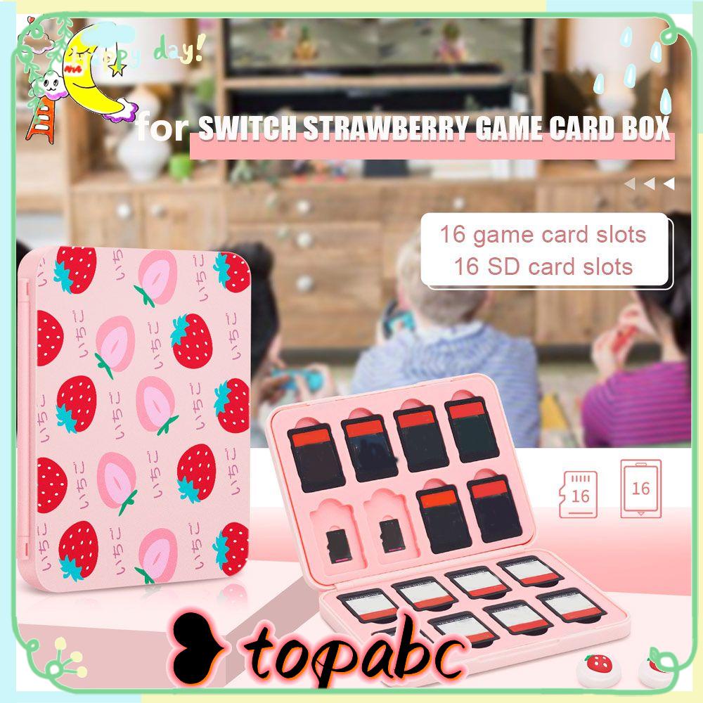 Top Untuk Nintendo Switch Pink Hard Shell Strawberry Card Case Kartu Holder Case