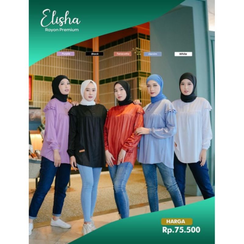 Elisha blouse ghina fashion atasan wanita