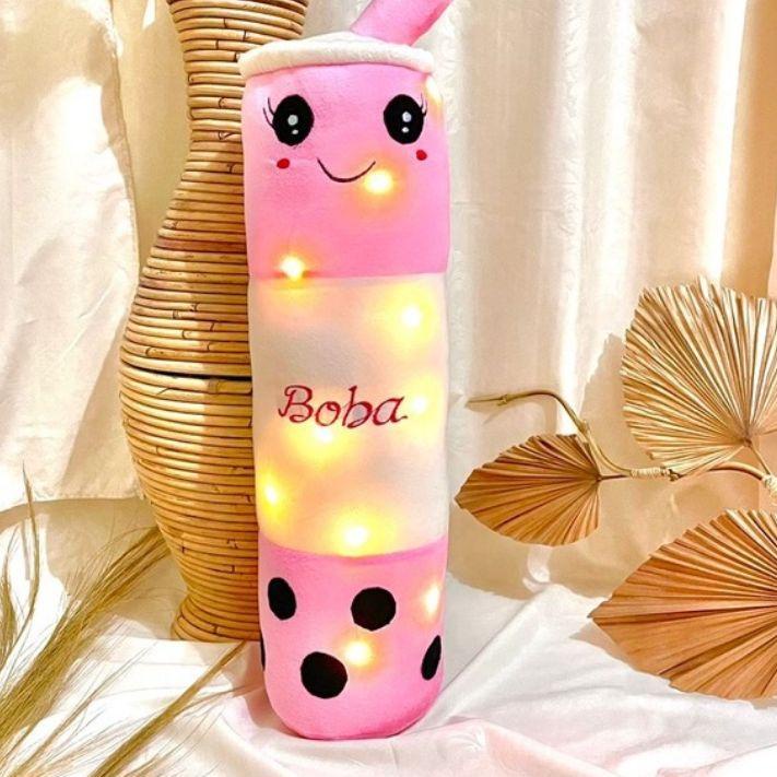 Terjamin Boneka Boba Guling Boneka Milk Tea LED Kain Halus Tinggi 60Cm