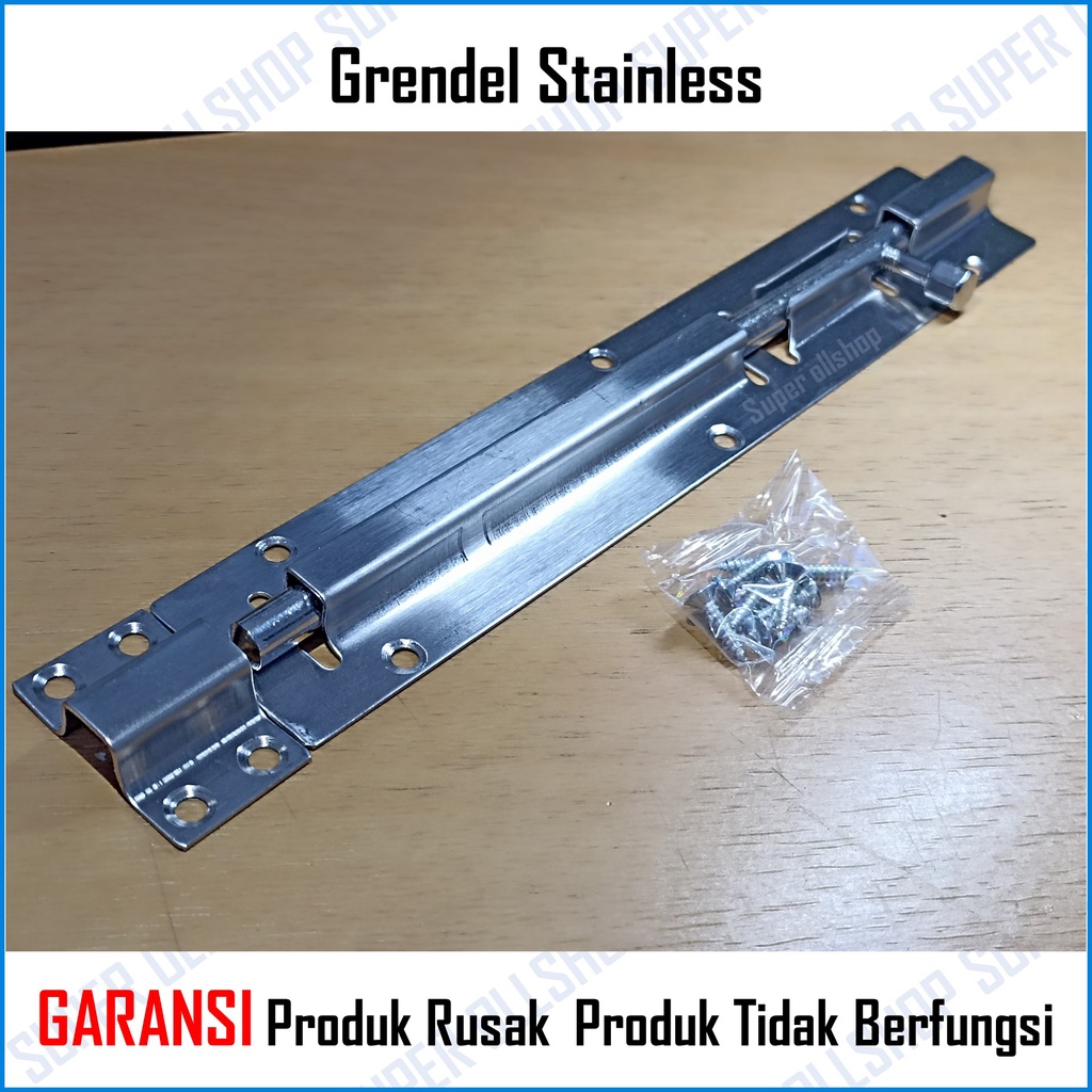 Grendel Slot Pintu STAINLESS STEEL Panjang 6 - 8 INCH / Grendel Pintu Panjang Stenlis Kualitas Tebal Kuat Pengunci Selot Rumah