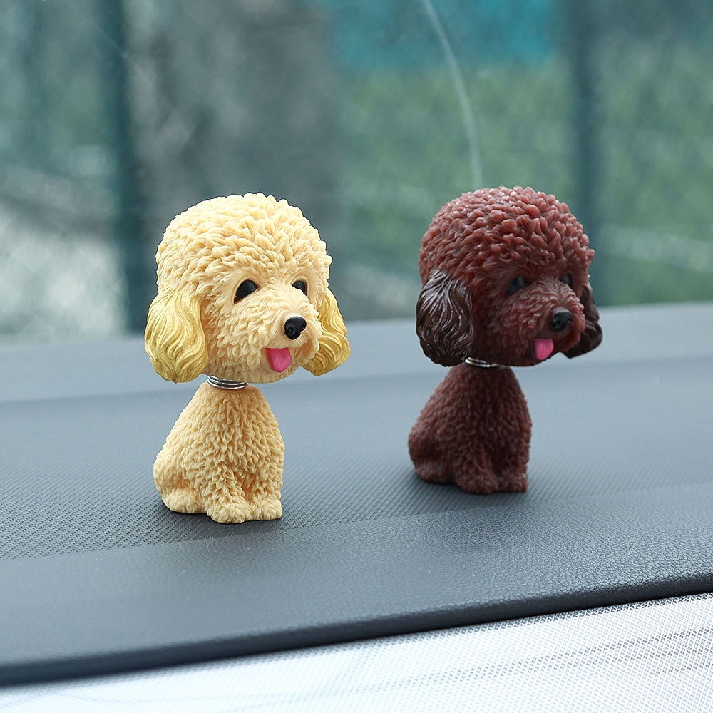 Dashboard Mobil Ornamen Hias Nodding Swing Puppy Auto Interior Aksesoris Lucu Teddy Husky Corgi Swing Mainan Kreatif Goyang Kepala Anjing Mainan Anjing Lucu Ornamen Mobil Anjing