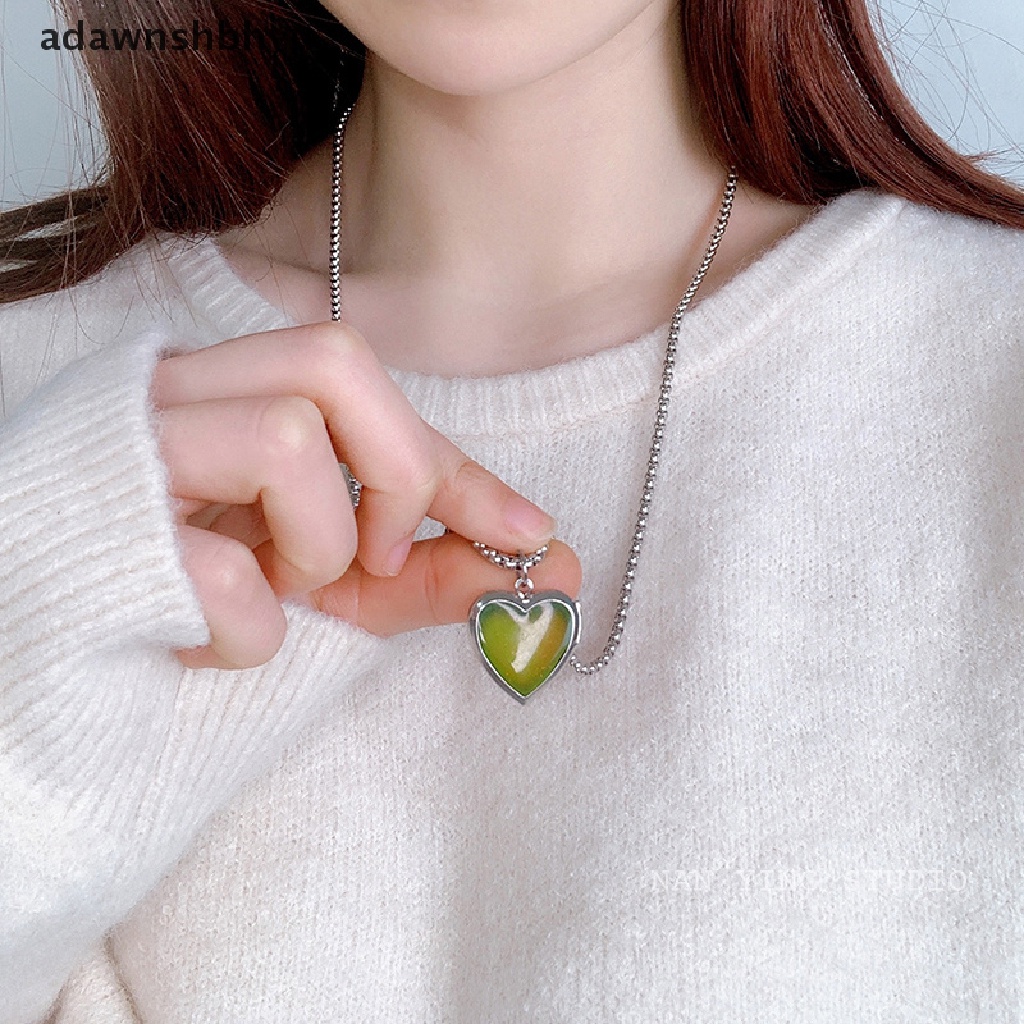 Adawnshbhyu Mood Necklaces Peach Heart Love Pendant Foto Kalung Kontrol Suhu Warna ID