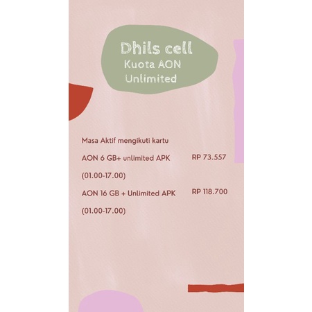 KUOTA 3 TRI AON UNLIMITED MURAH