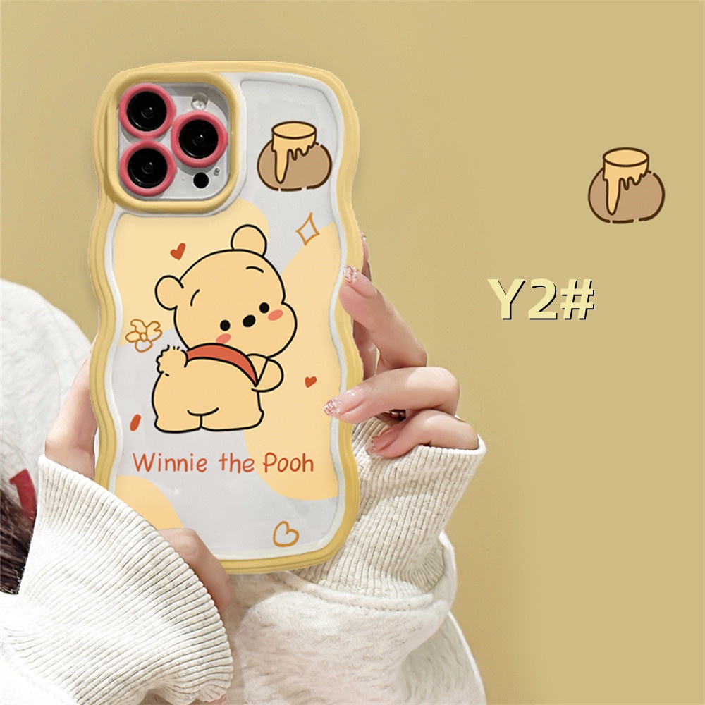 Pacha Case Anjing OPPO A17 A16 A57 2022 A77S A77 A15 A16K A54 A53 A12 A5S A7 A3S A11k A31 A52 A92 A94 A93 A37 F9 A1K A76 Winnie Bear Gambar Kartun Wave Protection Case