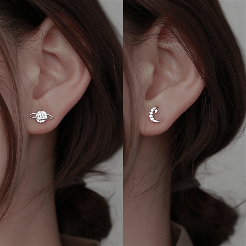 Korea Fashion s925 Perak Jarum Anting Kecil Sederhana Wanita Mahasiswa Stud Earrings Hadiah Perhiasan