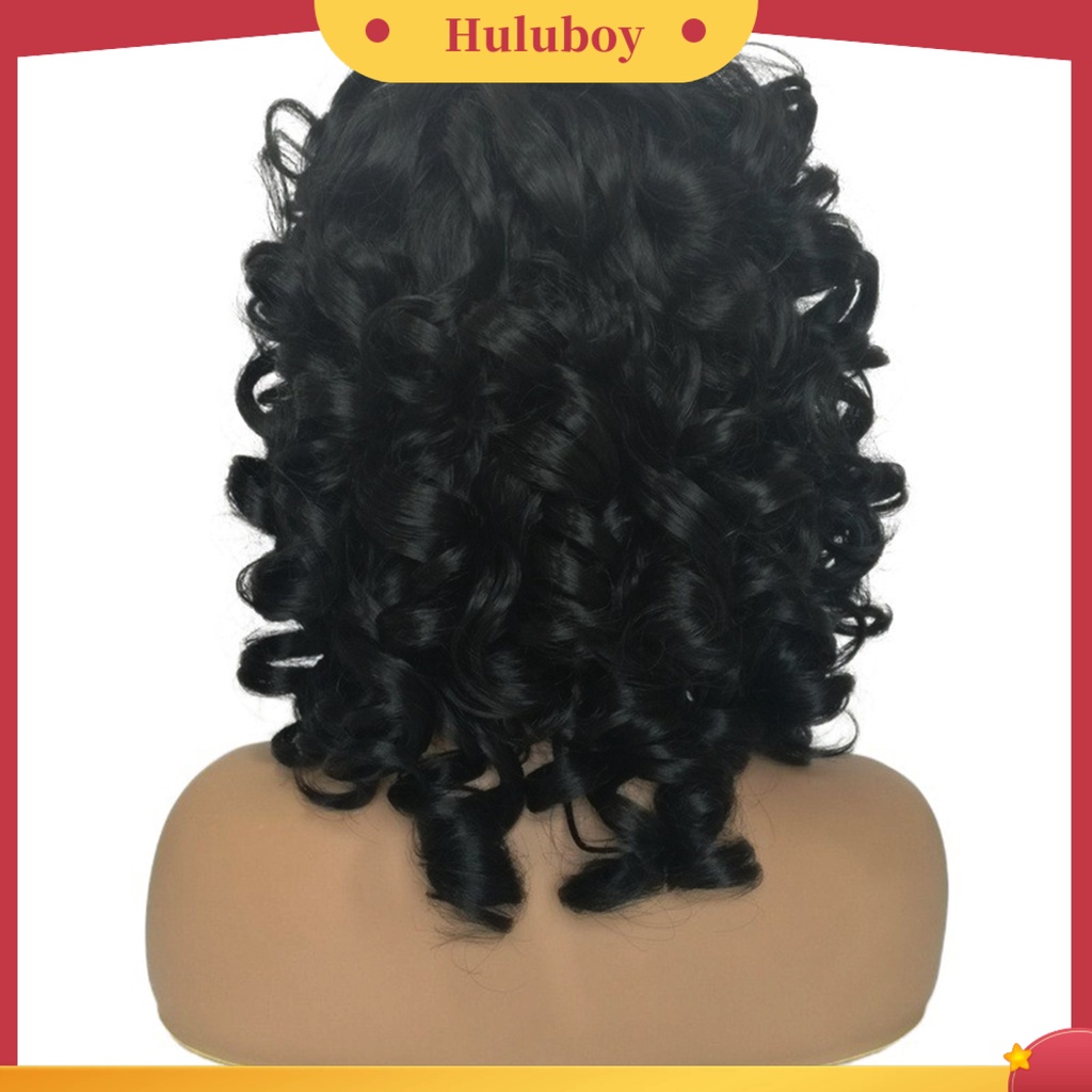 Wig Rambut Panjang Keriting Dengan Poni Bahan Sutra Suhu Tinggi Untuk Wanita